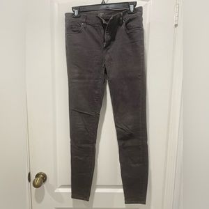 LOFT gray leggings with button, zipper & back pockets. Size 0.